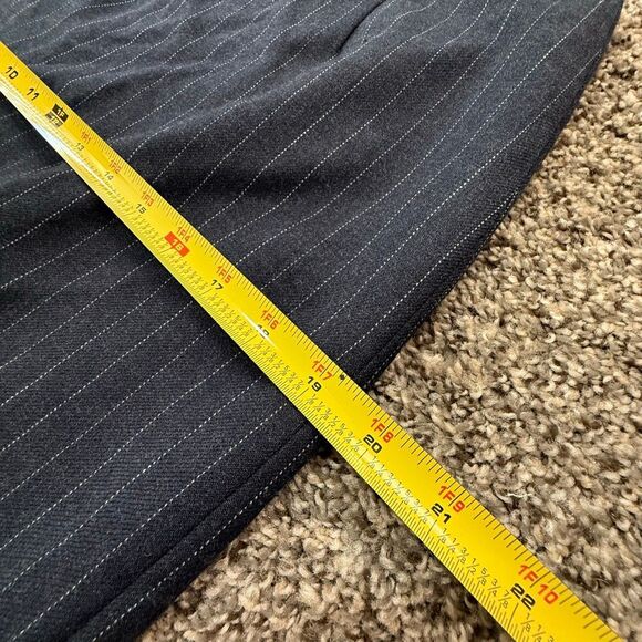 Focus 2000 Grey Black Pinstripe Wool Skirt Pencil 10 Medium - Picture 6 of 6